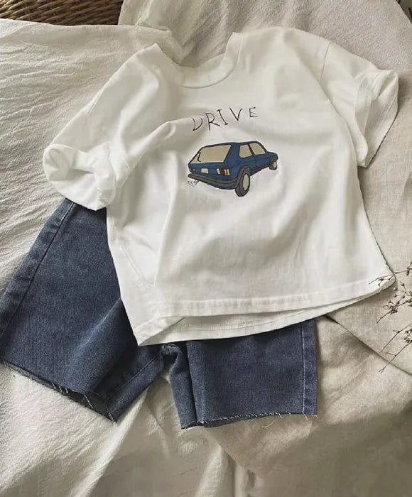 Camiseta Infantil Masculina Estampa Carro