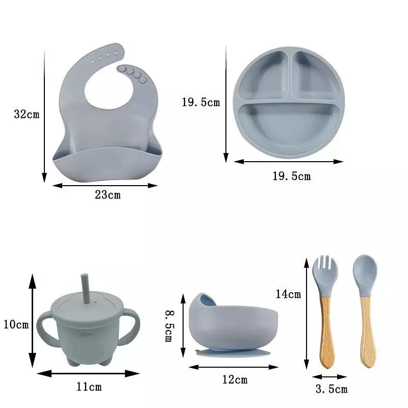 Kit De Silicone 8 Peças Para Alimentação Infantil