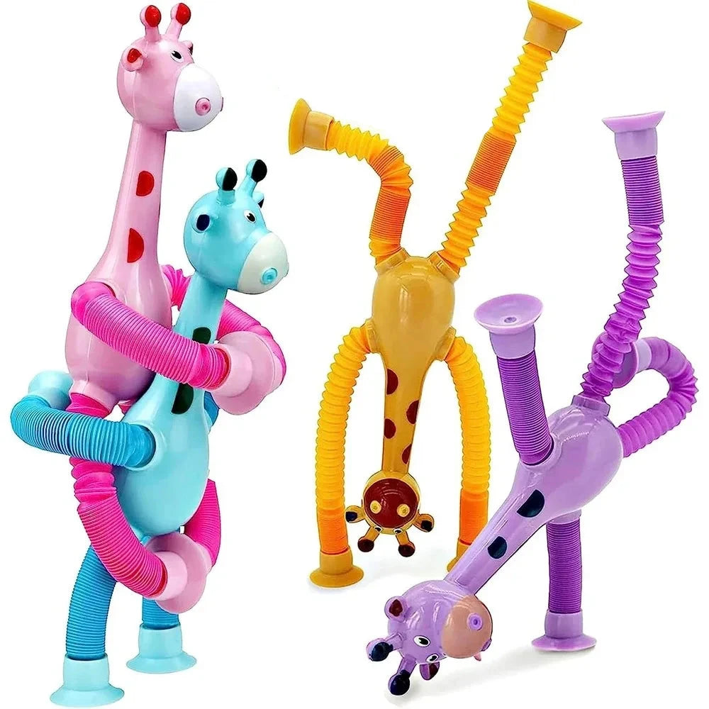 Kit Brinquedo Telescópico Girafa com Ventosa, Incentive a Criatividade