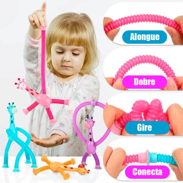 Kit Brinquedo Telescópico Girafa Com Ventosa