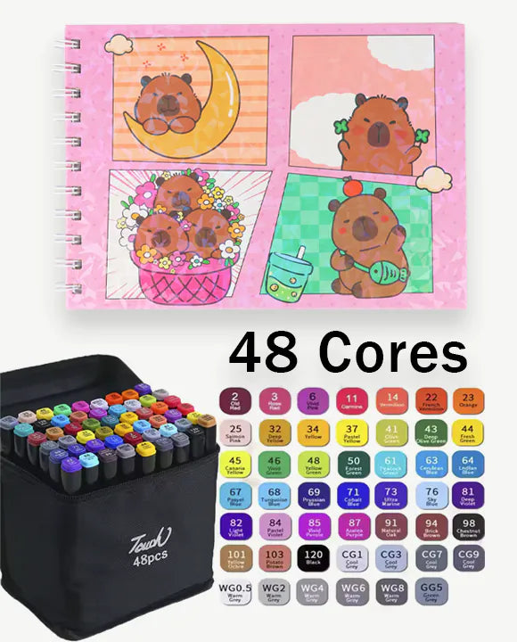 Kit Livro de Colorir Bobbie Goods + Canetinhas