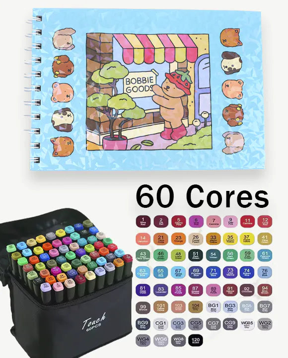 Kit Livro de Colorir Bobbie Goods + Canetinhas