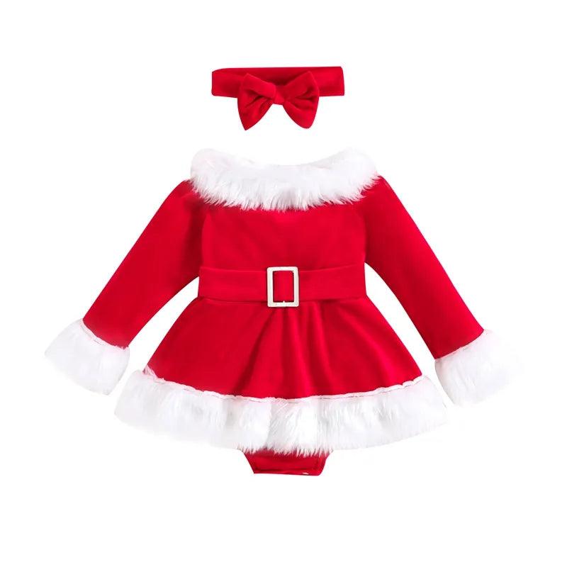 Vestido body de natal infantil de Mamãe Noel