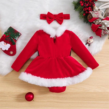 Vestido body de natal infantil de Mamãe Noel