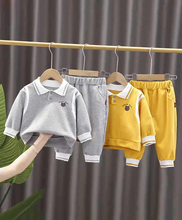 Conjunto Moletom Infantil Masculino Gola Polo
