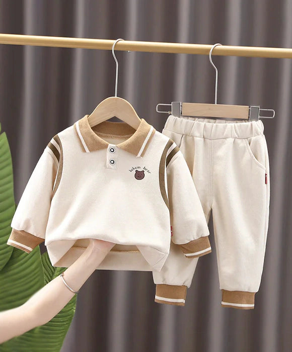 Conjunto Moletom Infantil Masculino Gola Polo