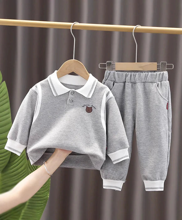 Conjunto Moletom Infantil Masculino Gola Polo