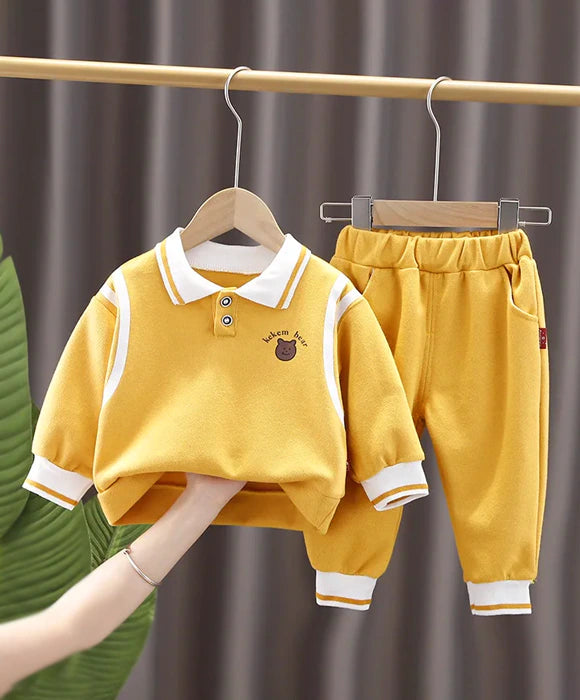 Conjunto Moletom Infantil Masculino Gola Polo