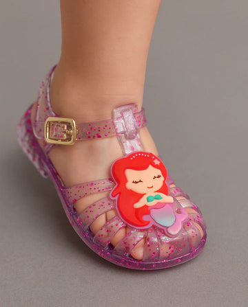 Sandalia Infantil Feminina Papete Com Gliter