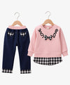 Conjunto Moletom Infantil Menina Com Xadrez