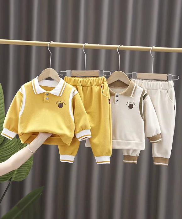 Conjunto Moletom Infantil Masculino Gola Polo
