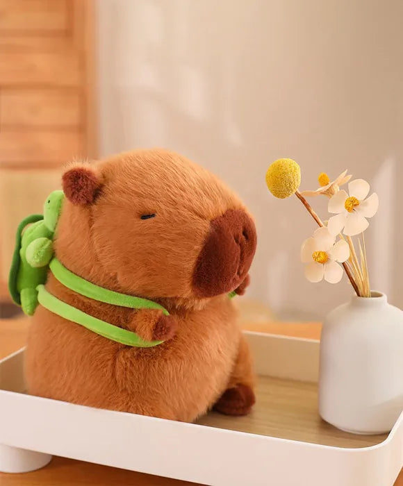 Capivara De Pelúcia Fofa Com Mochila