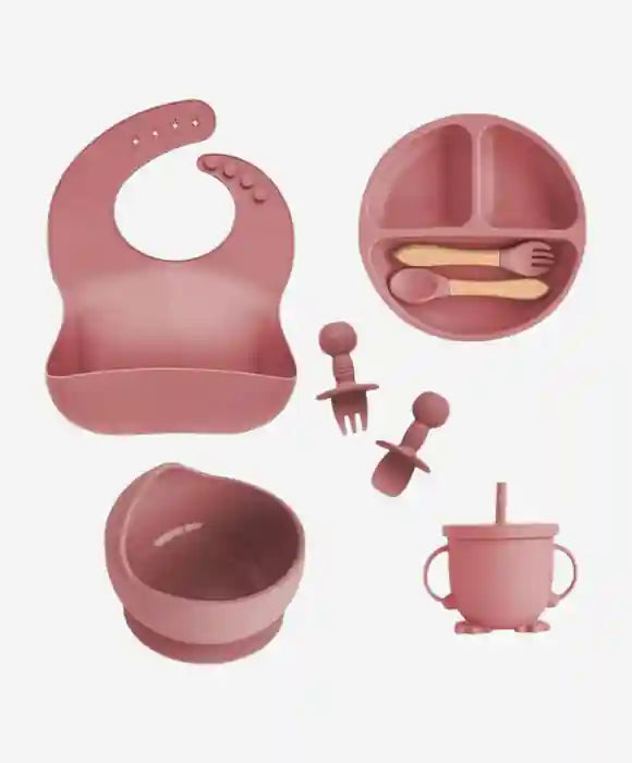 Kit De Silicone 8 Peças Para Alimentação Infantil