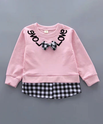 Conjunto Moletom Infantil Menina Com Xadrez
