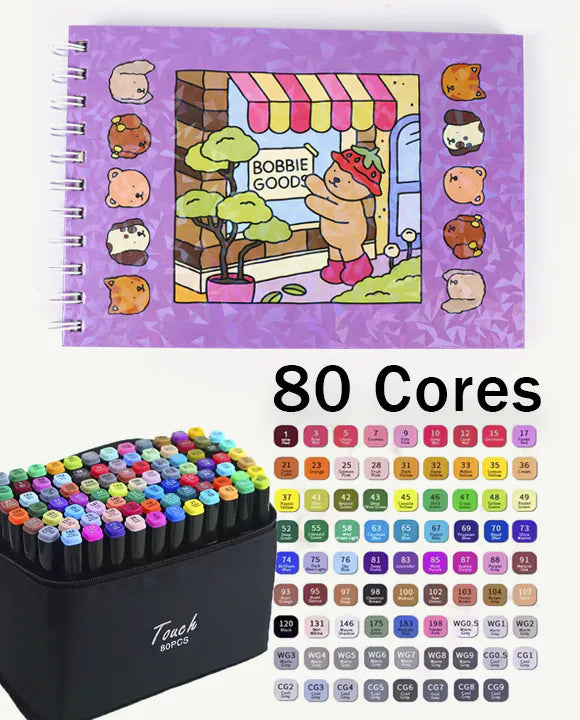 Kit Livro de Colorir Bobbie Goods + Canetinhas