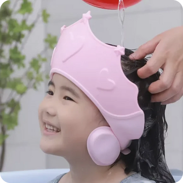 Chapéu protetor de olhos e ouvidos para banho infantil