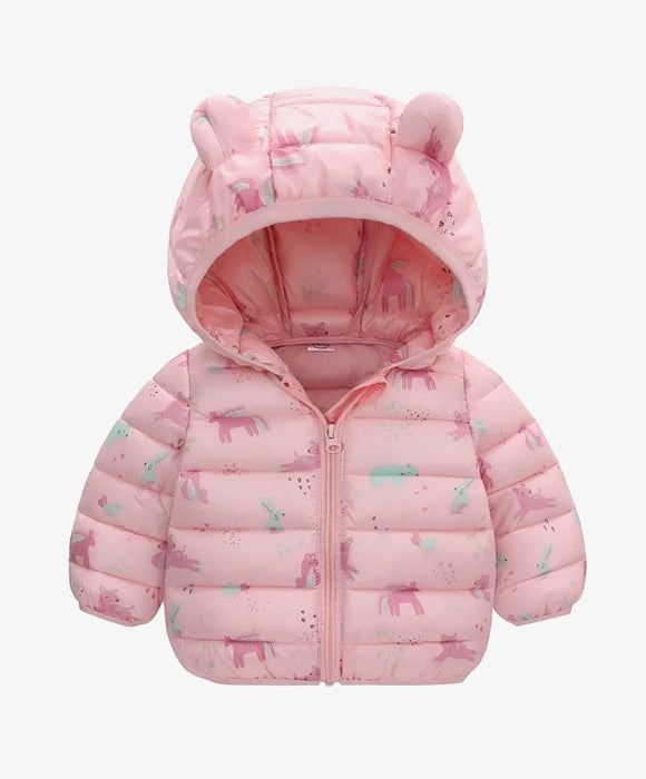 Casaco Infantil Puffer Com Capuz