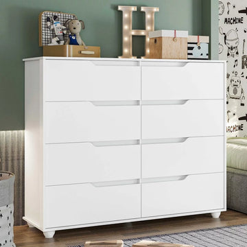 Cômoda Infantil 8 Gavetas Circus Branco/Freijó