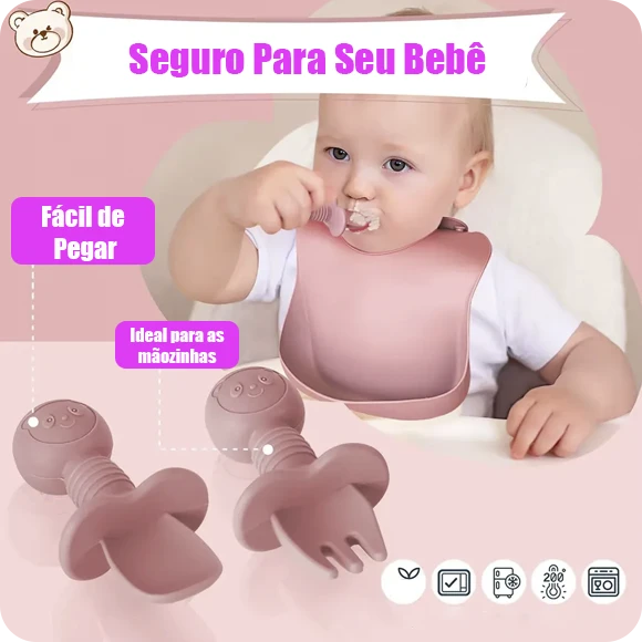 Kit De Silicone 8 Peças Para Alimentação Infantil