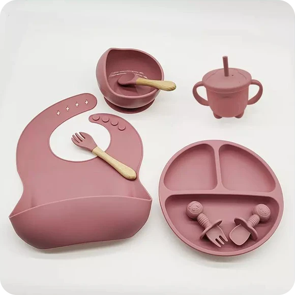 Kit De Silicone 8 Peças Para Alimentação Infantil