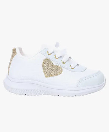 Tênis Feminino Infantil Branco Com Detalhes