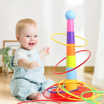 Brinquedo De Empilhamento e Arremesso De Anel Colorido