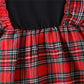 Vestido natalino  de rena com laço para a cabeça infantil