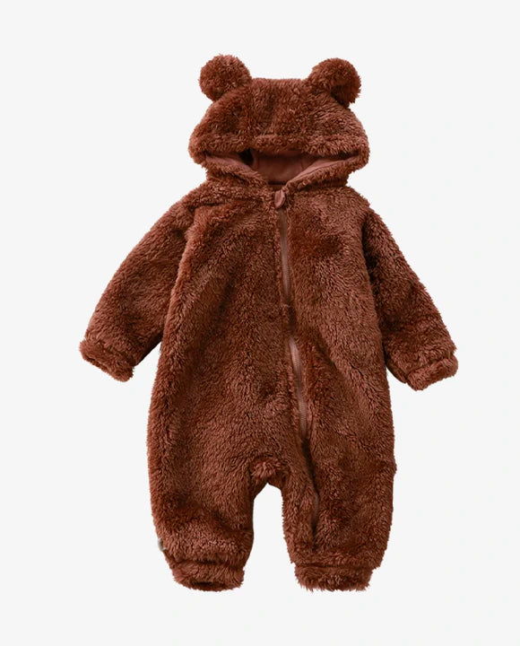 Macacão Infantil Urso de Pelúcia Quente e Confortável