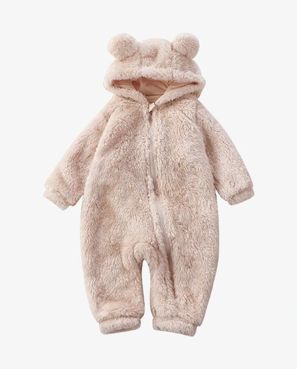 Macacão Infantil Urso de Pelúcia Quente e Confortável