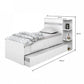 Cama Solteiro Multifuncional com Baú, 2 Gavetas e Auxiliar - 100% Madeira Maciça Branca [Jade Premium]