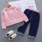 Conjunto Moletom Infantil Menina Com Xadrez