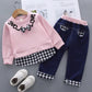 Conjunto Moletom Infantil Menina Com Xadrez