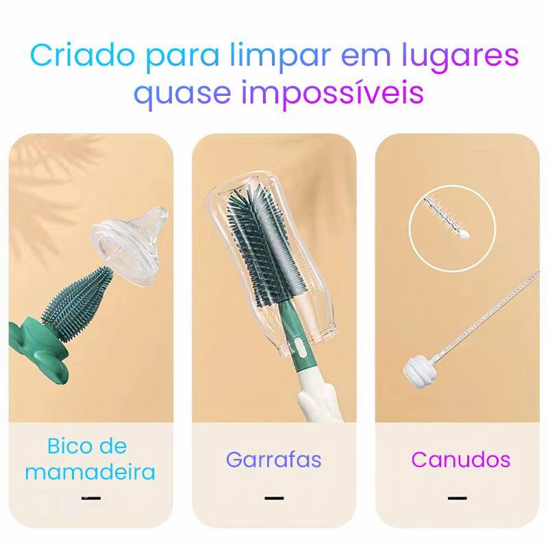 Kit 3 Em 1 De Limpeza Para Mamadeira