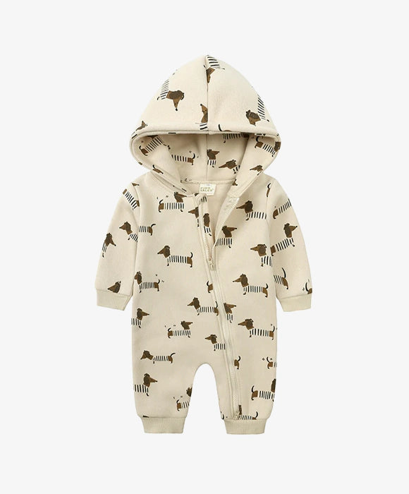 Macacão Infantil com Capuz e Zíper Frontal
