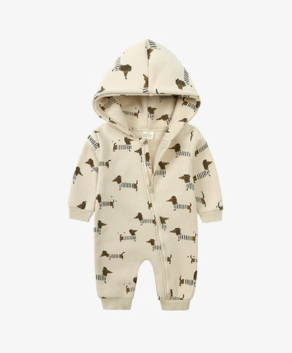 Macacão Infantil com Capuz e Zíper Frontal