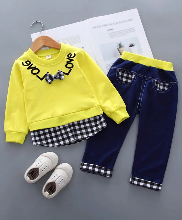 Conjunto Moletom Infantil Menina Com Xadrez