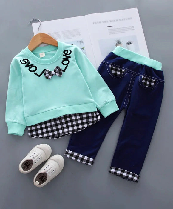 Conjunto Moletom Infantil Menina Com Xadrez