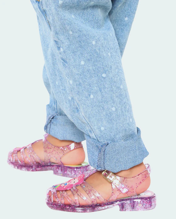 Sandalia Infantil Feminina Papete Com Gliter