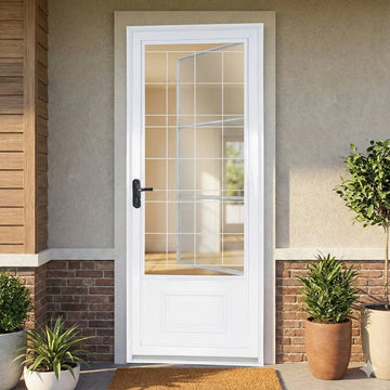 Porta de Aço Postigo 215x85cm com Grade Quadrada Minas Sul Mgm Abertura Esquerda Esquerda