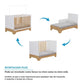 Berço Mini Cama 3 em 1 Americano 100% Mdf Liam Retrô Espresso Móveis Branco Brilho/Amêndoa
