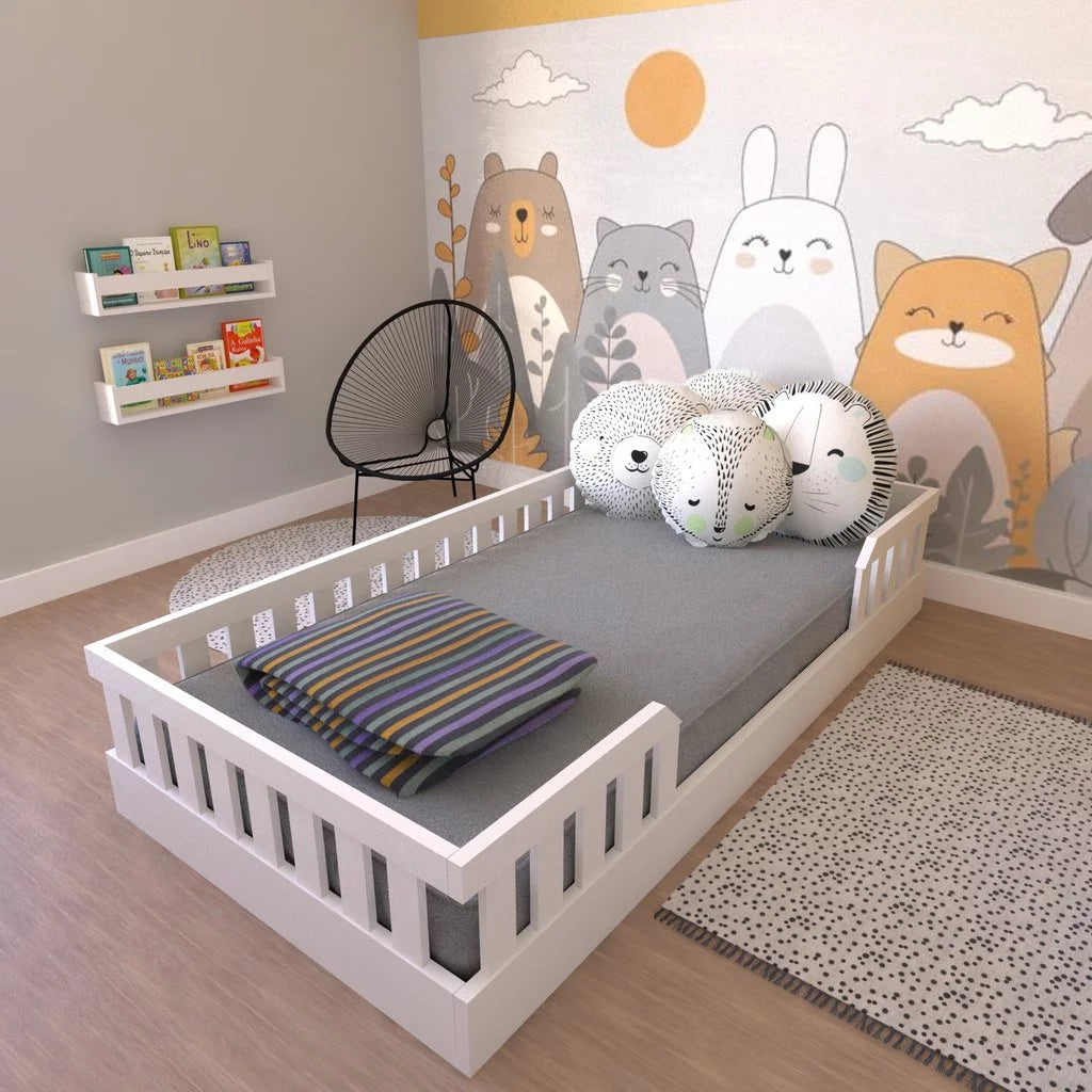 Cama Infantil Montessoriana Solteiro Cori Yescasa Branco