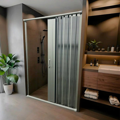 Box para Banheiro de Pvc 185x145cm Sanfonado Frontal Bcf Branco