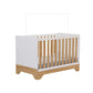 Berço Mini Cama 3 em 1 Americano 100% Mdf Liam Retrô Espresso Móveis Branco Brilho/Amêndoa