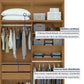Guarda Roupa Solteiro 4 Portas 2 Gavetas Alonzo 100% MDF Amêndoa Clean/Branco
