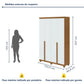 Guarda Roupa Solteiro 4 Portas 2 Gavetas Alonzo 100% MDF Amêndoa Clean/Branco